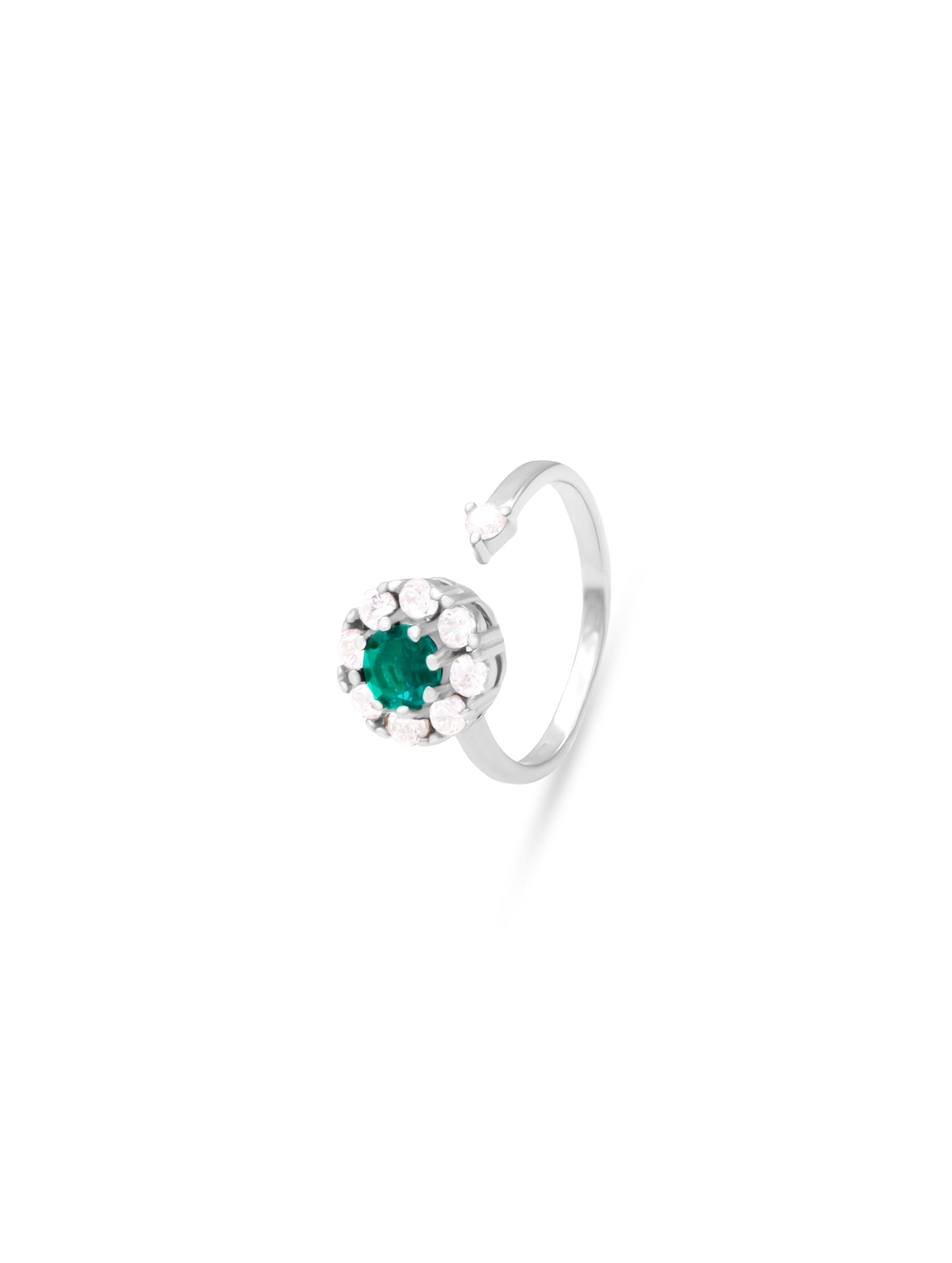 Radiant Emerald Cascade Ring