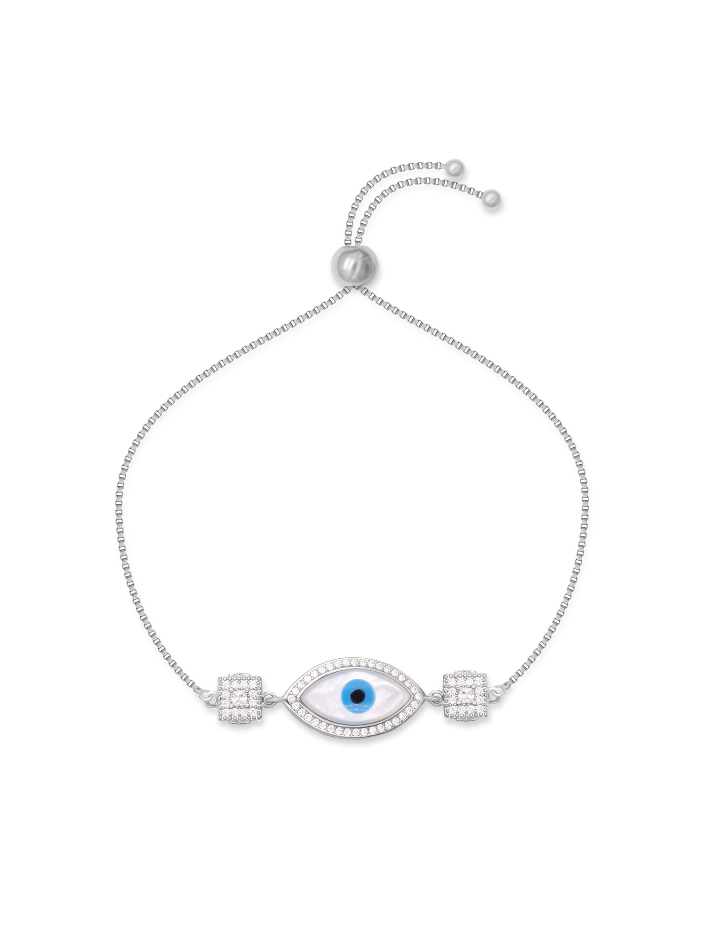 Evil Eye with White Swarovski Zircon Bracelet