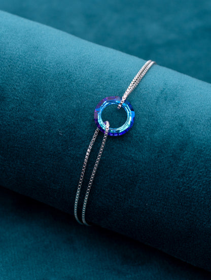 Blue Round Crystal Bracelet