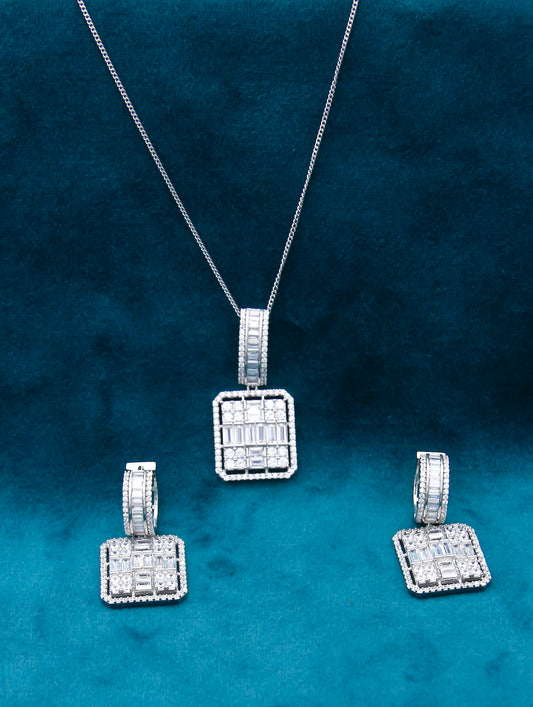 Square Treasures in Silver Pendant Set