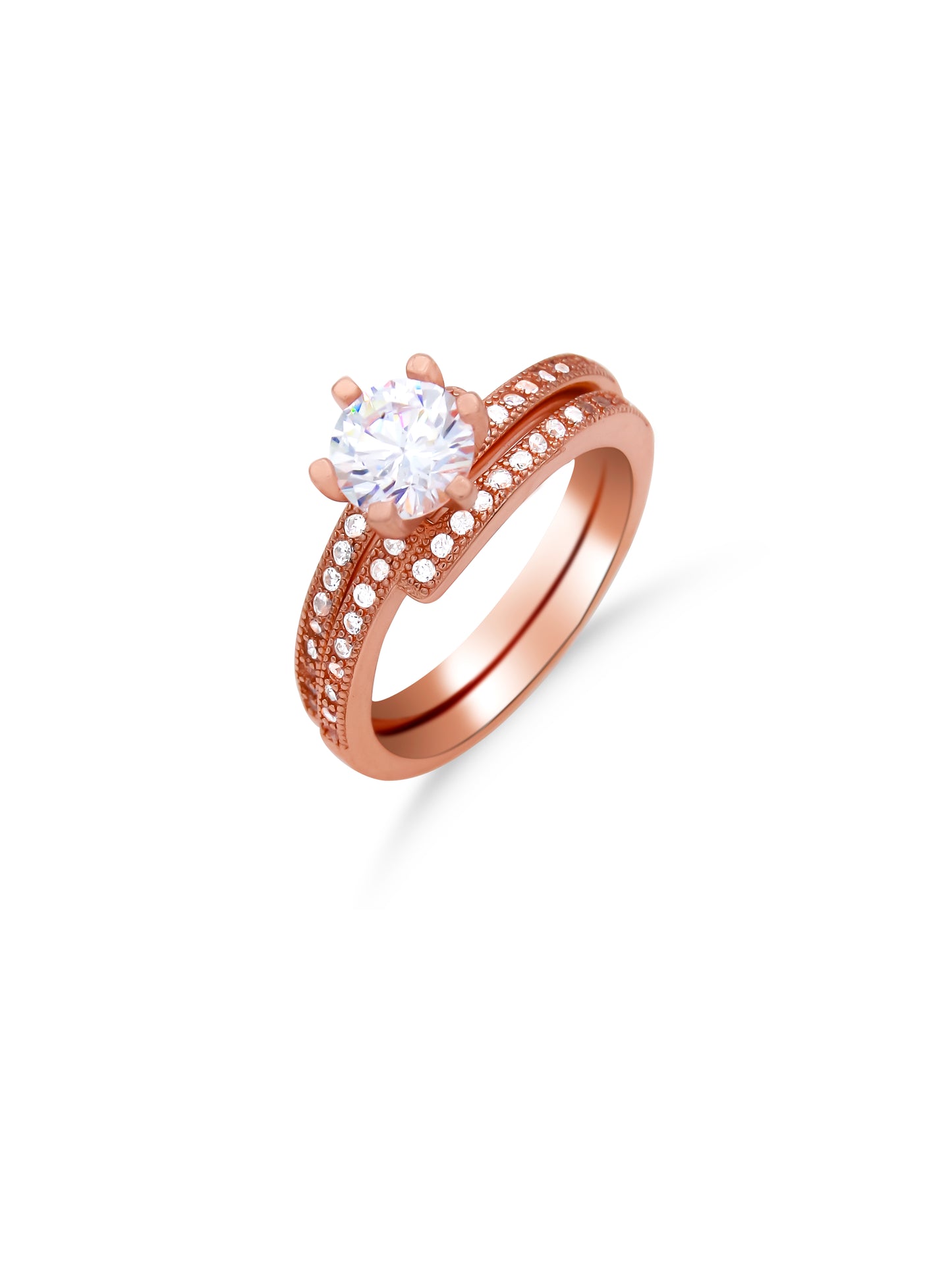 Crimson Embrace Solitaire Ring