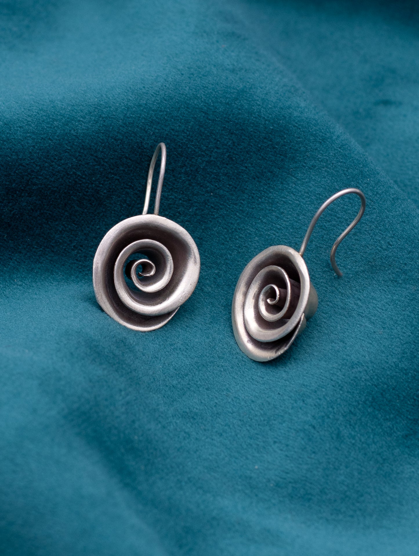 Spiral Serenity Oxidized Earrings