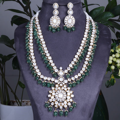 Statement Length Necklace with Matching Earrings