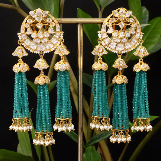 Statement Tasseled Chandbali Earrings