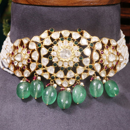 Emerald Choker with Matching Earrings