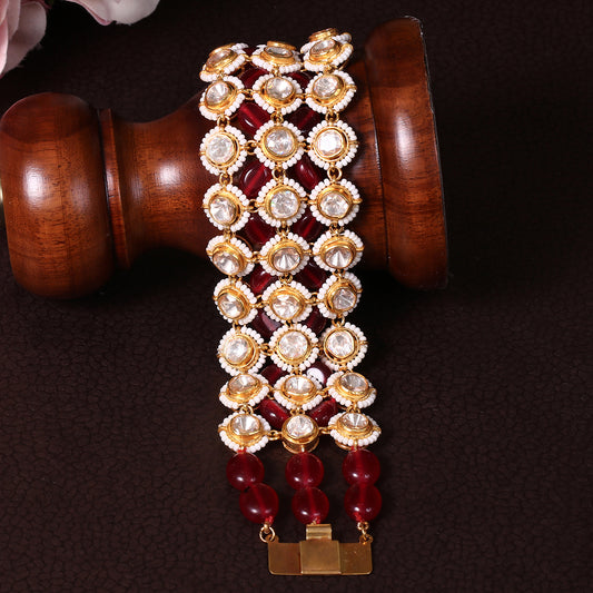 Royal Polki And Ruby Bracelet