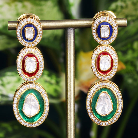 Tri-Color Earrings