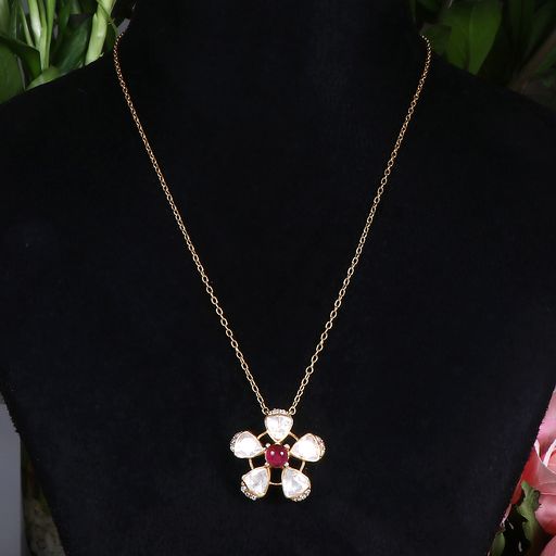 Red Flower Chain Pendant