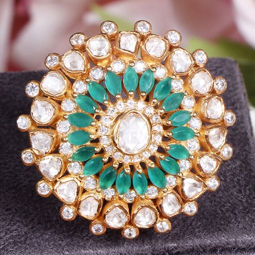 Polki Emerald Cocktail Ring