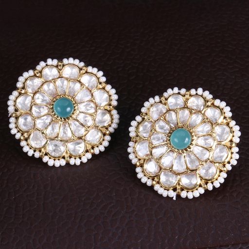 Beaded Floral Polki Studs