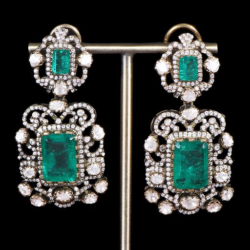 Vintage - Inspired Emerald Earrings