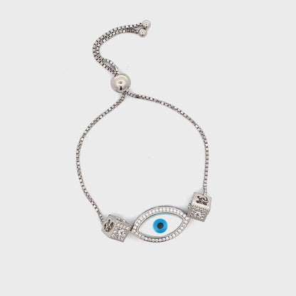 Evil Eye with White Swarovski Zircon Bracelet