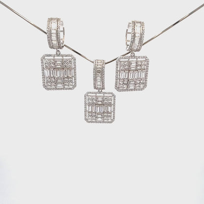 Square Treasures in Silver Pendant Set