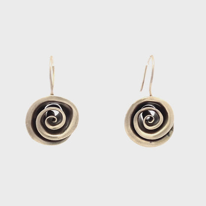 Spiral Serenity Oxidized Earrings