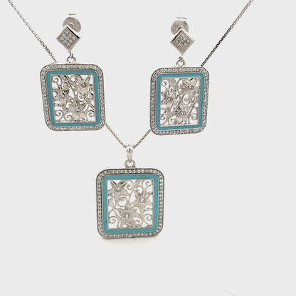 Denim Daisies Pendant Set