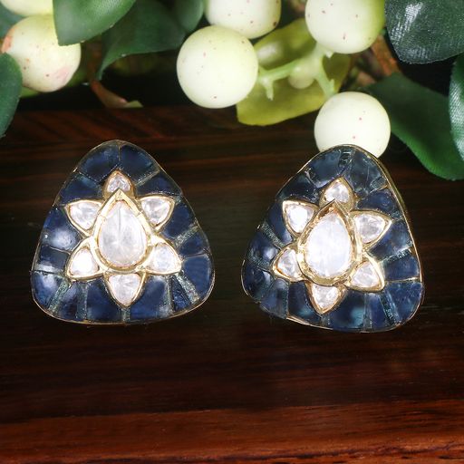 Blue Stone Statement Studs